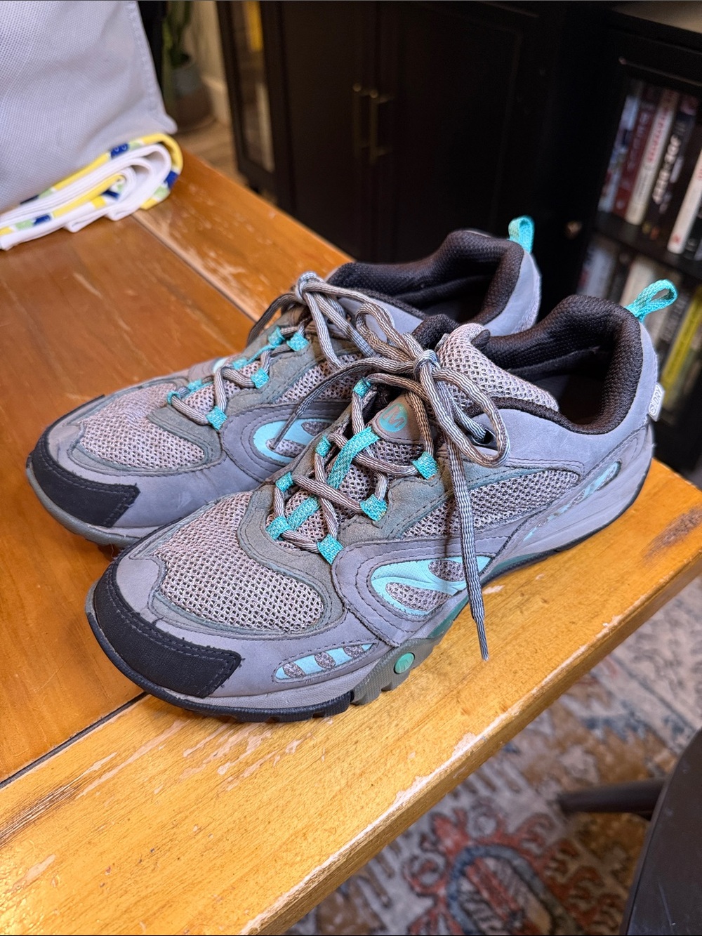 Merrell Gray and Teal Women's Athletic Hiking Shoes